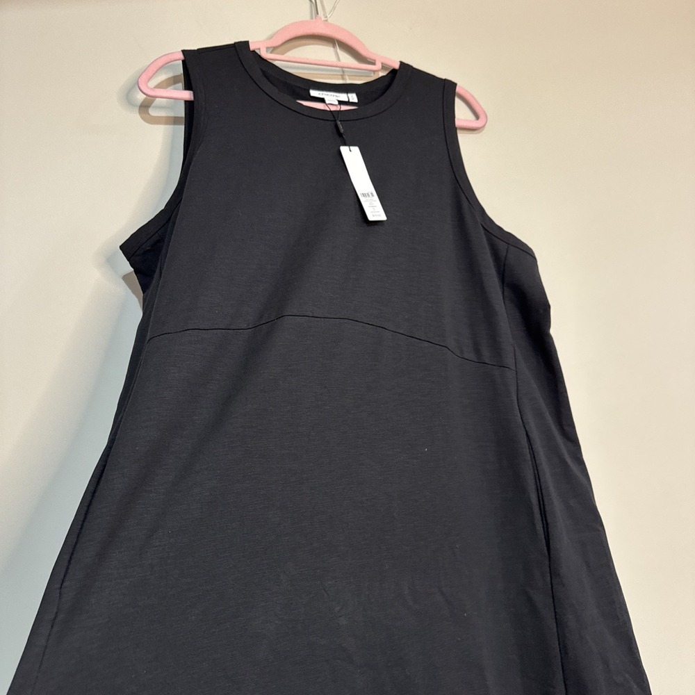 Chicos Maxi Dress Sleeveless Tank Midi Dress Pockets Black Sz 3 Size XL NWT - Picture 9 of 14
